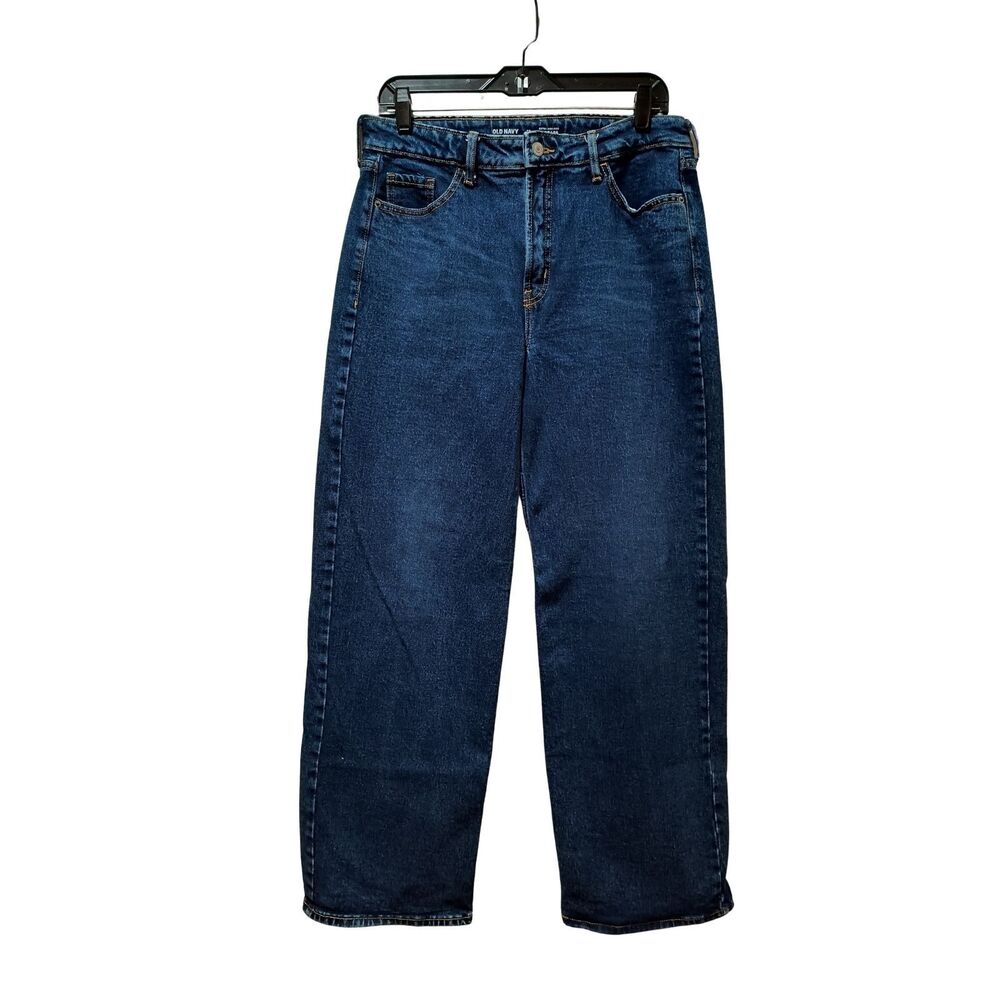 Old Navy Extra High-Rise Wide Leg Jeans Women’s 10 Dark Wash Stretch Denim 30x30